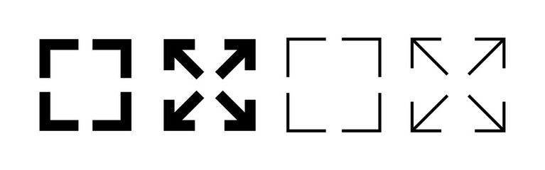 Fullscreen Icon vector. Expand to full screen sign and symbol. Arrows symbol