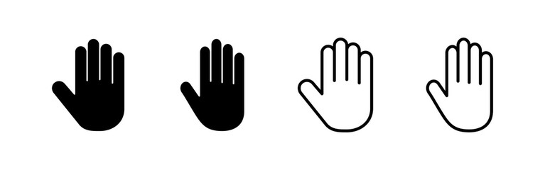 Hand icon vector. hand sign and symbol. palm
