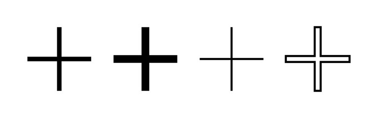 Plus icon vector. Add plus sign and symbol