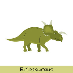 Einiosauraus dinosaur vector illustration isolated on white background.