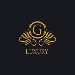 Fototapeta premium luxury letter template logo.logo for boutique,wedding,hotel,jewelry etc.premium vector design