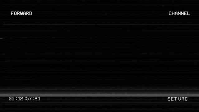 Vintage VHS (Video Home System) defects noise and artifacts effect. 4k glitch effect.