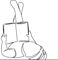 girl reading a book upside down