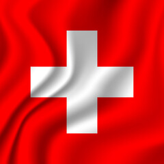 Obraz premium Flag of Switzerland. Swiss national symbol in official colors. Template icon. Abstract vector background