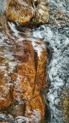 water flowing over rocks