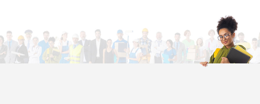 Student workers and banner