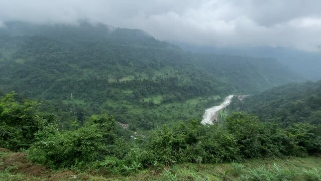 Garibas, India Bhutan border at Jhalong , Dooars - West Bengal , India. 4k