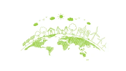 Foto op Aluminium Eco friendly, Sustainable development concept, Earth day and World environment day © flyalone