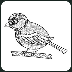 Fototapeta na wymiar bird mandala coloring page.