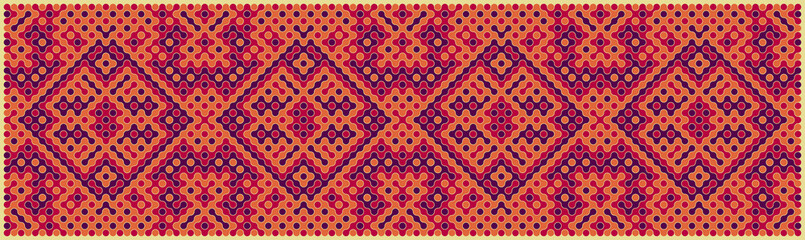 Multicolor truchet tiling connections illustration