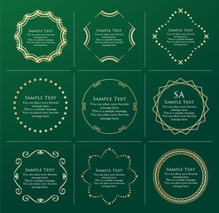 オシャレなフレーム。デザインテンプレート。ゴージャスな額のセット。