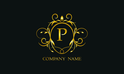 Creative monogram, icon with letter P. Logo design for your business, restaurant, invitation, label.