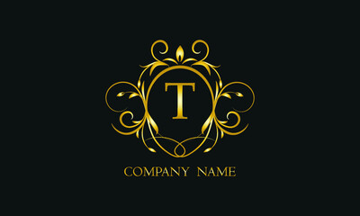 Creative monogram, icon with letter T. Logo design for your business, restaurant, invitation, label.