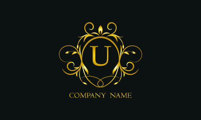 Creative monogram, icon with letter U. Logo design for your business, restaurant, invitation, label.