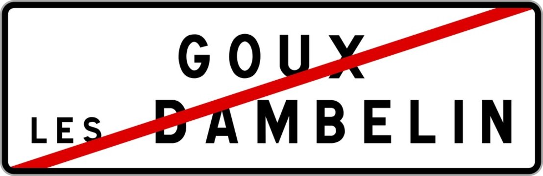 Panneau sortie ville agglomération Goux-lès-Dambelin / Town exit sign Goux-lès-Dambelin