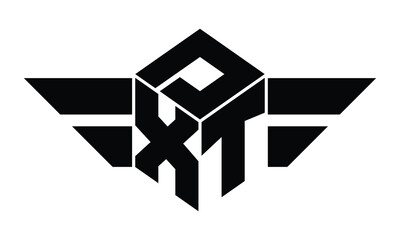 DXT three letter gaming logo in polygon cube shape logo design vector template. wordmark logo   emblem logo   monogram logo   initial letter logo   sports logo   minimalist logo   typography logo   © Fahim