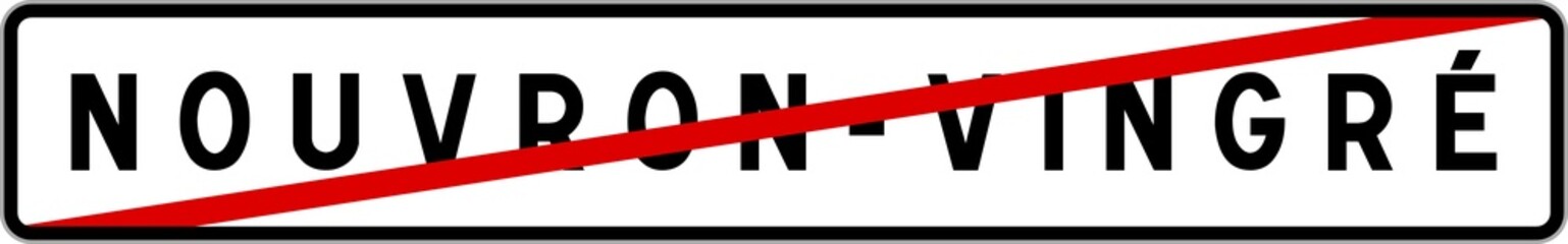 Panneau sortie ville agglomération Nouvron-Vingré / Town exit sign Nouvron-Vingré