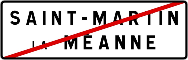 Panneau sortie ville agglomération Saint-Martin-la-Méanne / Town exit sign Saint-Martin-la-Méanne