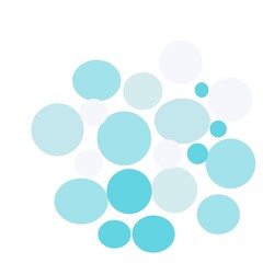 Fototapeta na wymiar abstract blue circles on white background