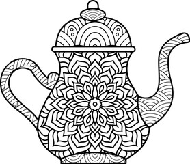 coffee or tea cup doodle style Coloring pages.