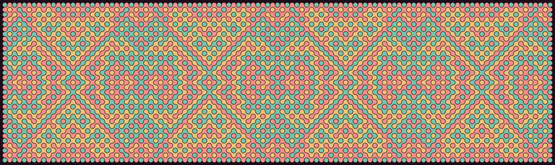 Multicolor truchet tiling connections illustration