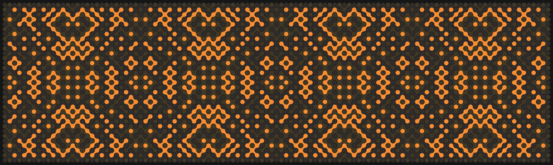 Multicolor truchet tiling connections illustration