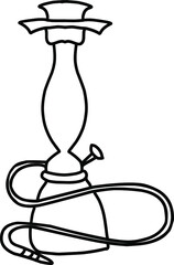 Hand-drawn Hookah on a white background 