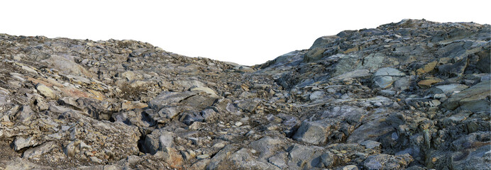 3d render rocks with white background