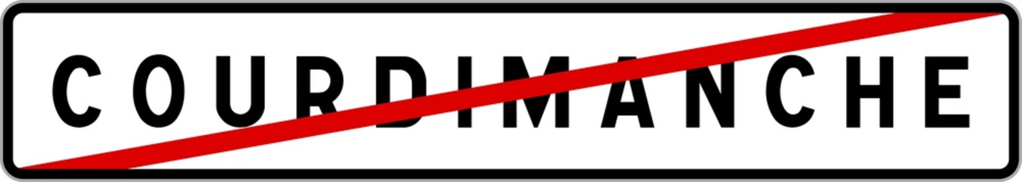 Panneau sortie ville agglom&eacute;ration Courdimanche / Town exit sign Courdimanche