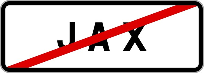 Panneau sortie ville agglomération Jax / Town exit sign Jax