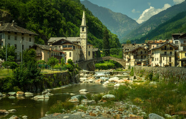 Fototapeta na wymiar Fontainemore town, Aosta Valley Italy