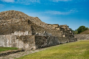 Fototapeta na wymiar El Tajin ruins in Veracruz , Mexico. 2022 04 02. Pre - Columbian archeological site southern Mexico, one of the largest and most important cities of the Classic era of Mesoamerica, from 600 to 1200 CE