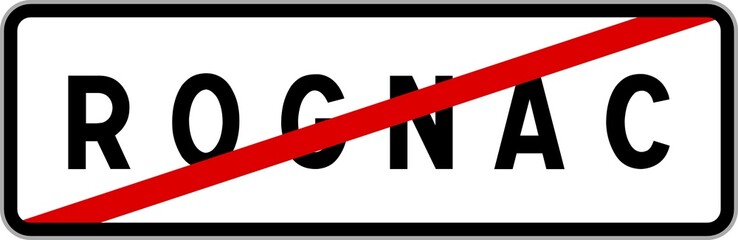 Panneau sortie ville agglom&eacute;ration Rognac / Town exit sign Rognac