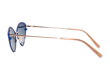 Cat eye Sunglasses luxury fashion polarized blue shades and metal blue frame with crystals designer...