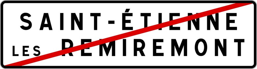 Panneau sortie ville agglomération Saint-Étienne-lès-Remiremont / Town exit sign Saint-Étienne-lès-Remiremont