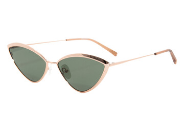 Cat eye Sunglasses luxury fashion polarized green shades with rosegold metal frame designer...