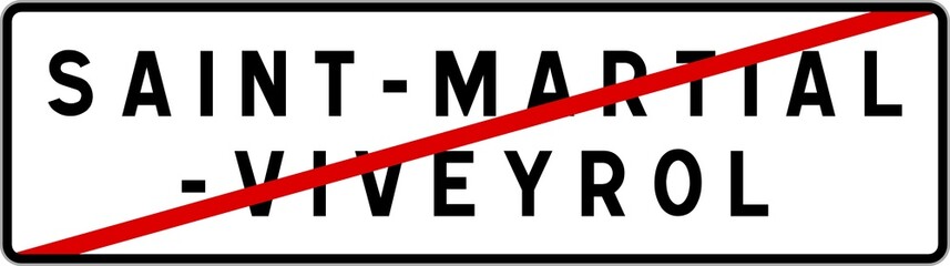Panneau sortie ville agglomération Saint-Martial-Viveyrol / Town exit sign Saint-Martial-Viveyrol