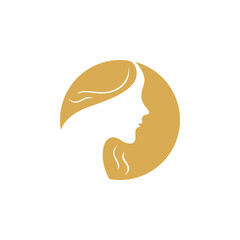 Beautiful Woman Silhouette Logo Design