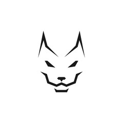 Fototapeta premium Geometric Cat Head Logo Symbol