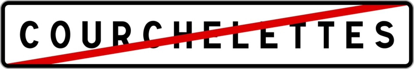 Panneau sortie ville agglomération Courchelettes / Town exit sign Courchelettes