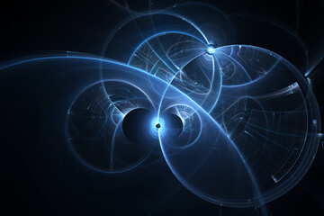 Abstract blue circles futuristic background - 513791383