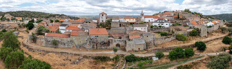 Fototapeta na wymiar Aerial view of the historic village of Castelo Mendo in Portugal