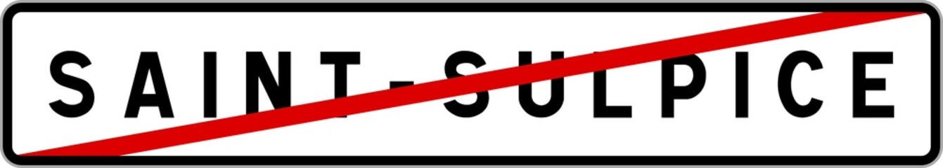 Panneau sortie ville agglomération Saint-Sulpice / Town exit sign Saint-Sulpice
