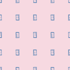 Windows lean forward engraved seamless pattern. Retro frame glass window hand drawn style.