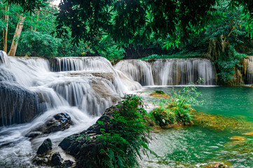 waterfall in tropical forest Chet Sao Noi Waterfall, Saraburi, Thailand