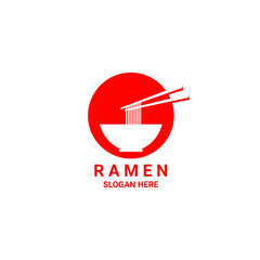 ramen noodle logo, japanese noodle vector design - obrazy, fototapety, plakaty