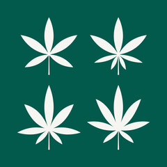 Cannabis leaf. Mariuhana leaf symbol, marijuana or hemp icon, cannabis medical sign, weed drug vector illustration.