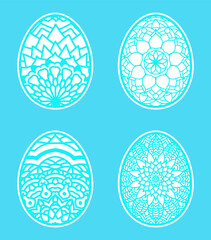 Easter eggs set doodle style. Happy Easter hand-drawn