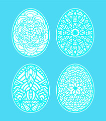 Easter eggs set doodle style. Happy Easter hand-drawn