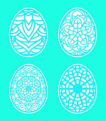 Easter eggs set doodle style. Happy Easter hand-drawn
